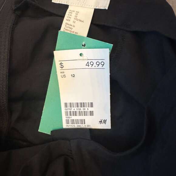 NWT H&M Conscious Black Ruffle Mini Dress Size 12 - Picture 3 of 4